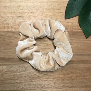 4/$20 New Velvet Hair Scrunchy - Beige